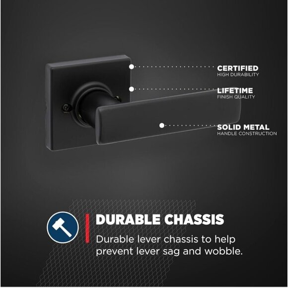 Weiser Breton Matte Black Dummy Door Handle, Inactive Single  Door Hardware New - Picture 5 of 7